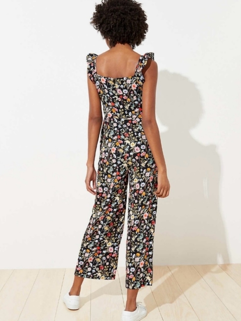 :Price Firm: LOFT Lily Ruffle Front Tie Zipper Back Jumpsuit - Picture 2 of 9